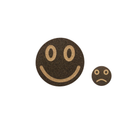 Descanso de Tacho Redondo em Cortiça Escura | Smiley - Smile Black 1 pc/ 2 side face | Ø 200mm