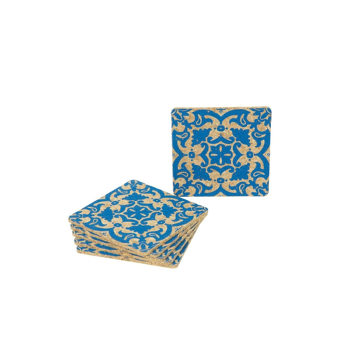 Bases para Copos em Cortiça com Padrão Azulejo Português | Set de 6 - produto em cortiça portuguesa