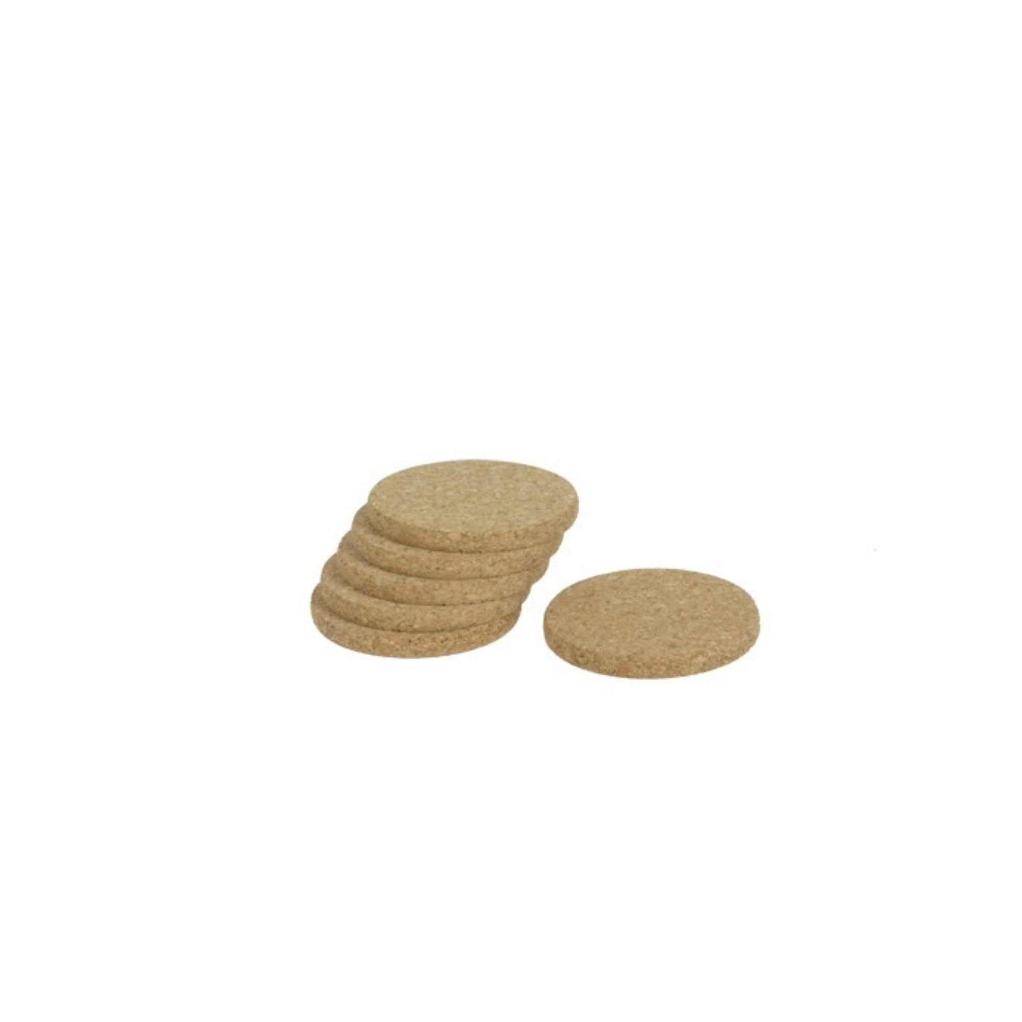 Conjunto de 6 Bases para Copos Redondas em Cortiça Ø9,8 cm | 9 mm