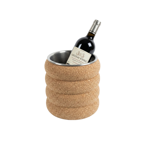 Balde de Gelo em Cortiça com Aro em Aço Inoxidável | Ø200 x 205 mm - produto em cortiça portuguesa