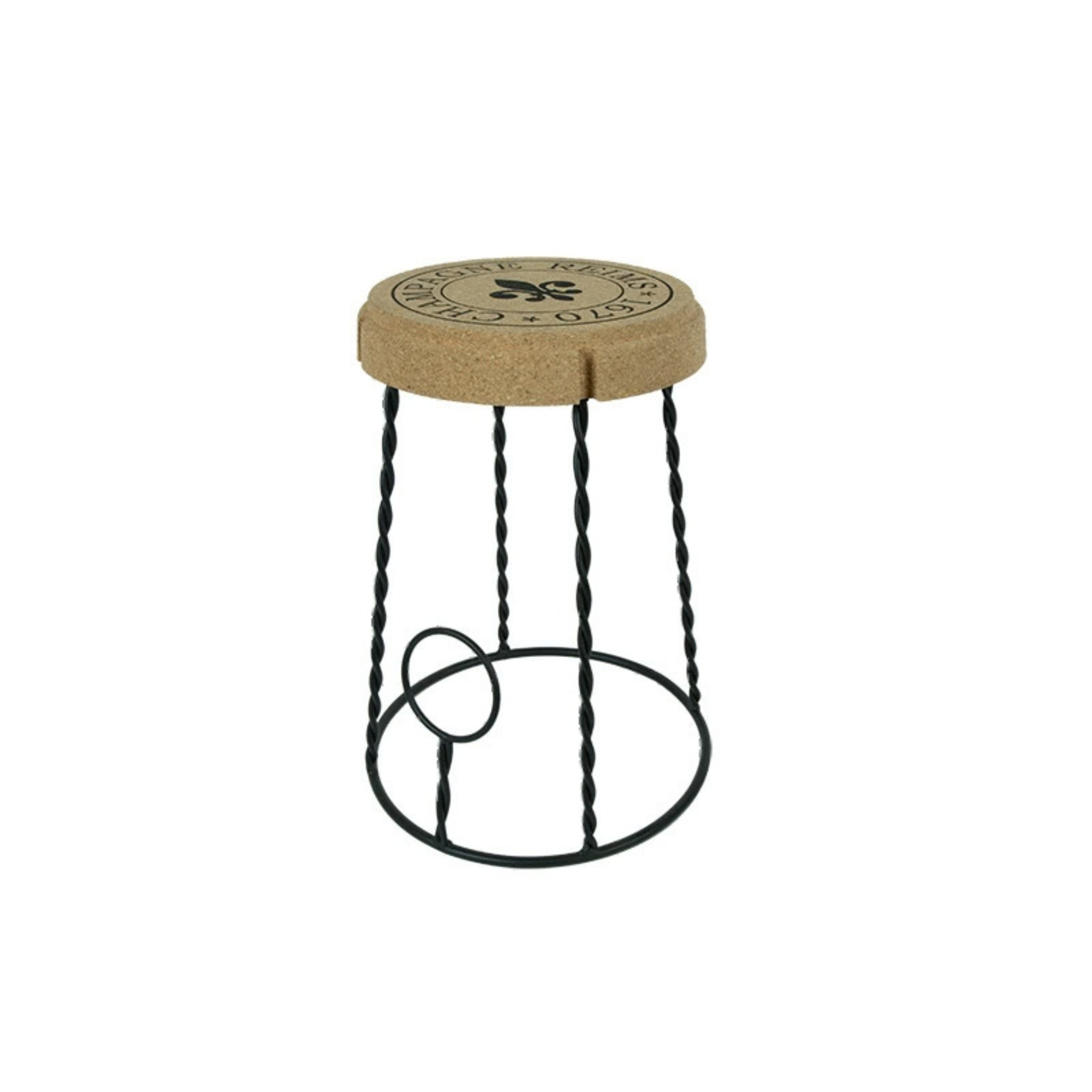 Banco em Cortiça com Pés Metálicos | Ø350 x A450 mm - produto em cortiça portuguesa