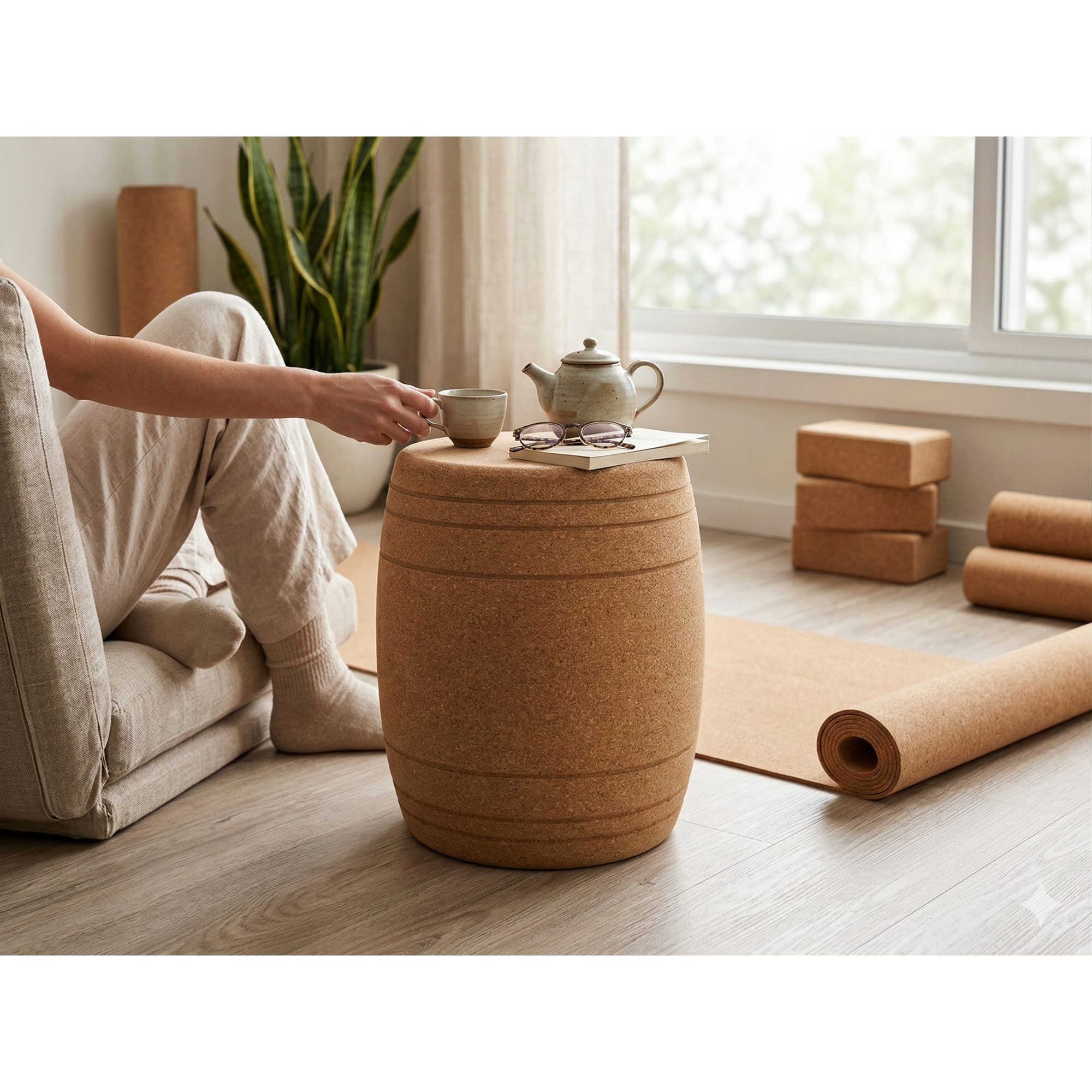 Banco em Cortiça Barril XL | Ø395 x A450 mm - imagem de ambiente