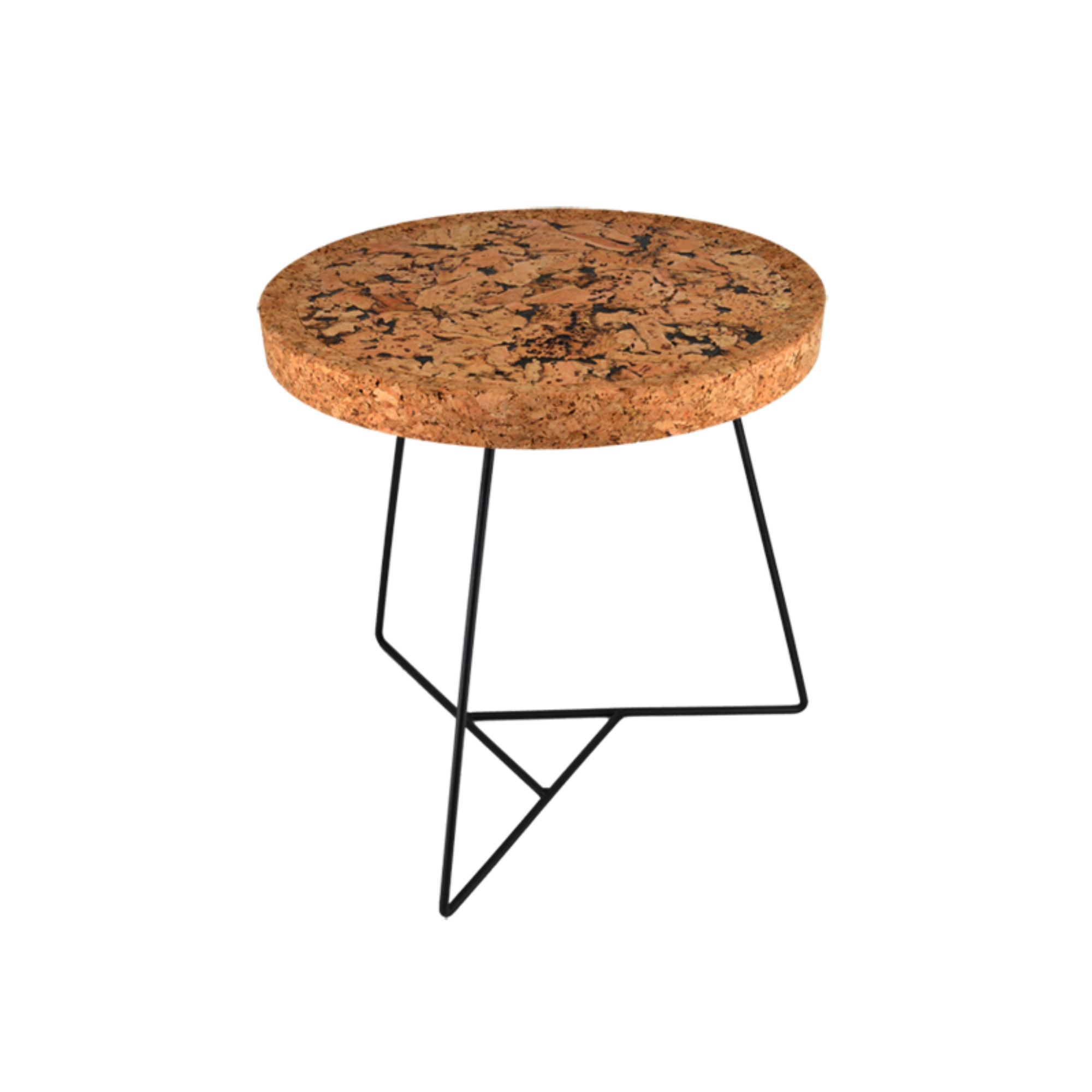 Mesa Lateral em Cortiça com Base Metálica Wire | Ø340 x A440 mm - produto em cortiça portuguesa