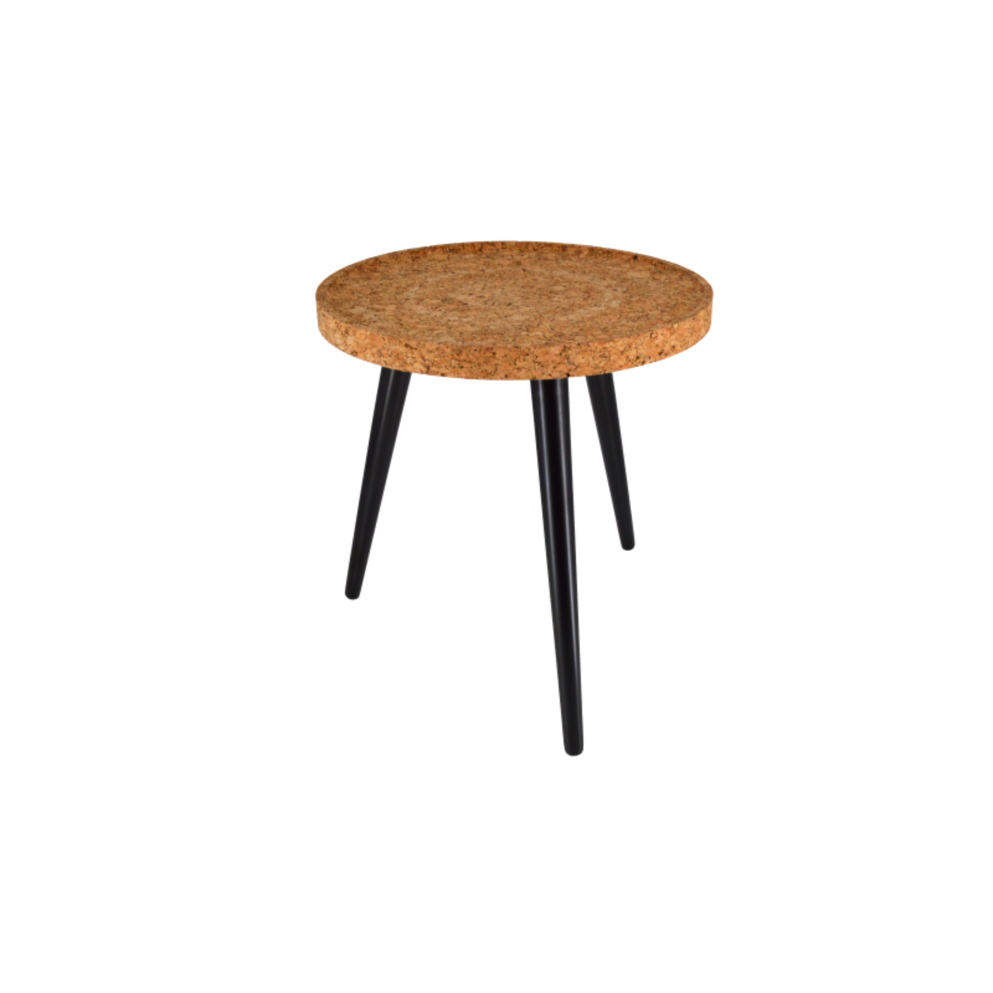 Mesa Lateral em Cortiça com Pés de Madeira | Ø420 x A440 mm - produto em cortiça portuguesa