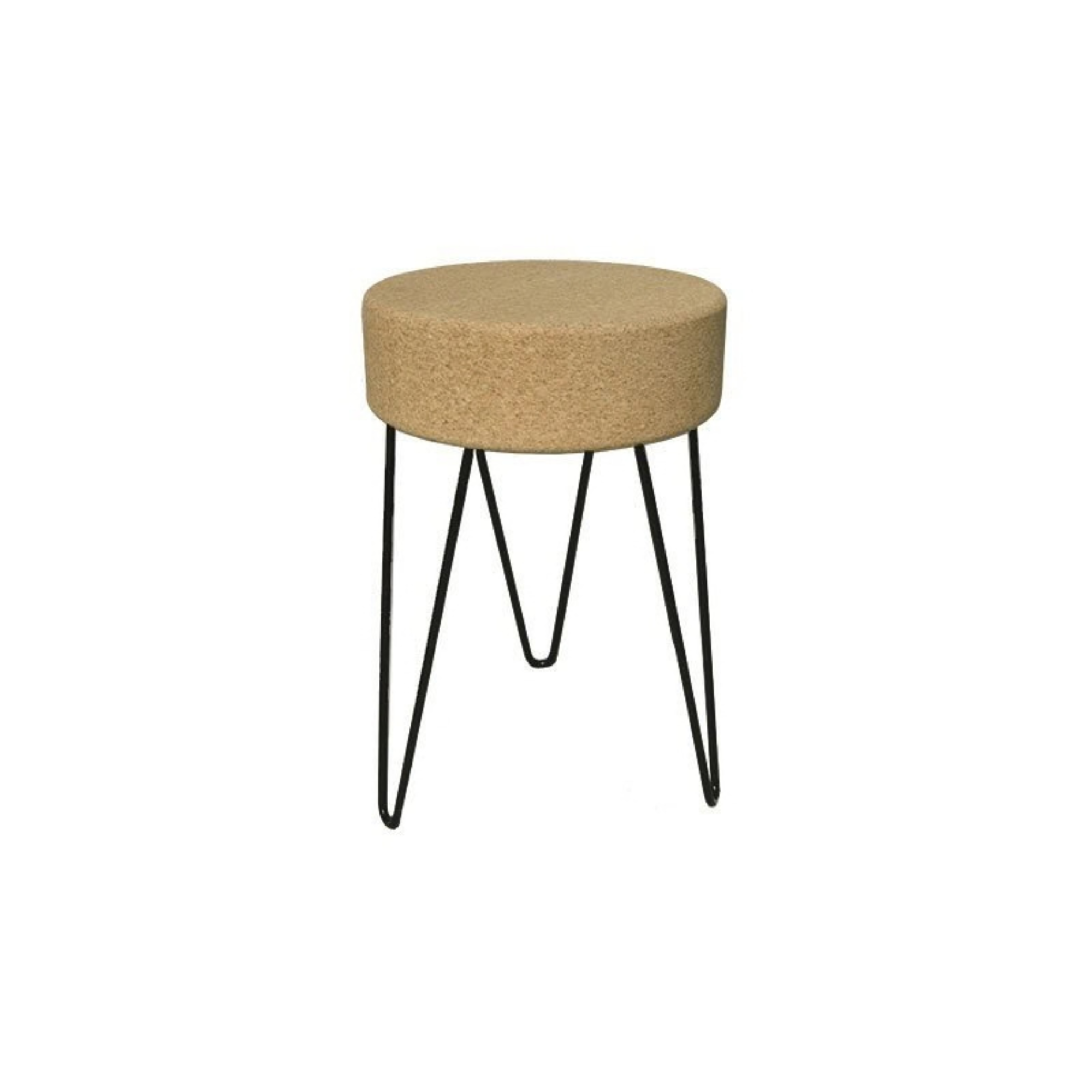Banco em Cortiça com Pés Metálicos Hairpin | Ø380 x A480 mm - produto em cortiça portuguesa