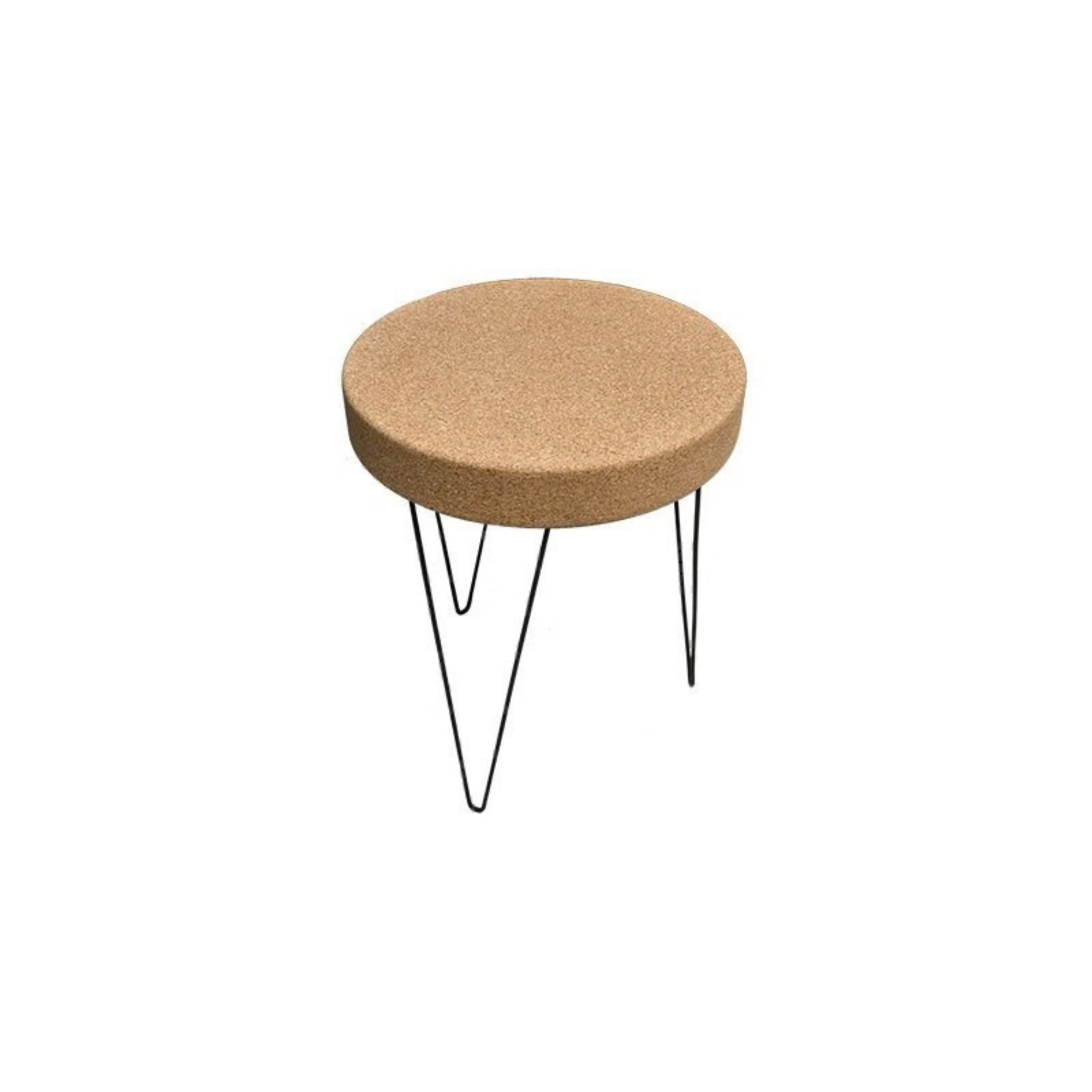 Mesa Alta em Cortiça com Pés Metálicos Hairpin | Ø650 x A720 mm - produto em cortiça portuguesa
