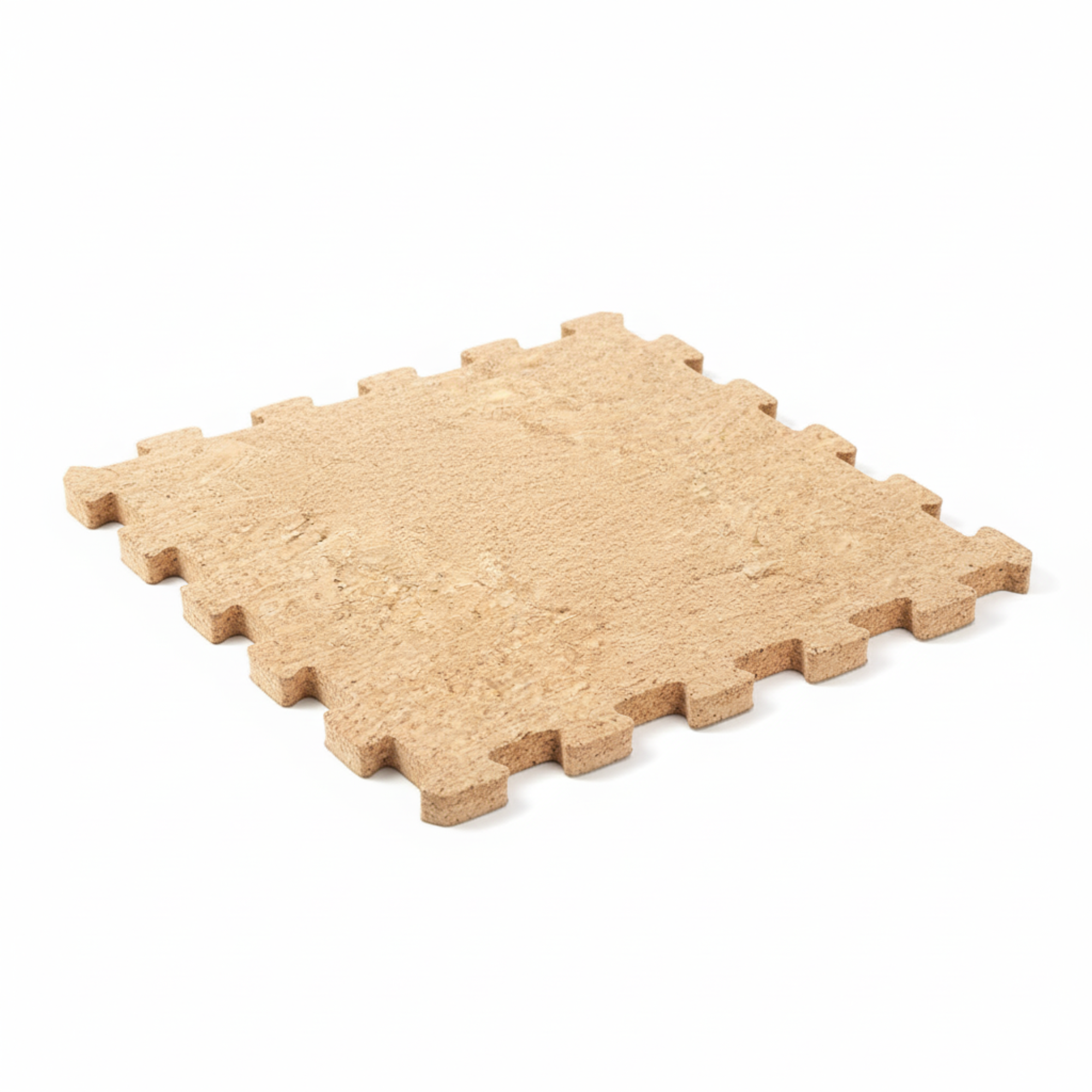 Placas modulares em cortiça natural com encaixe puzzle para pavimento