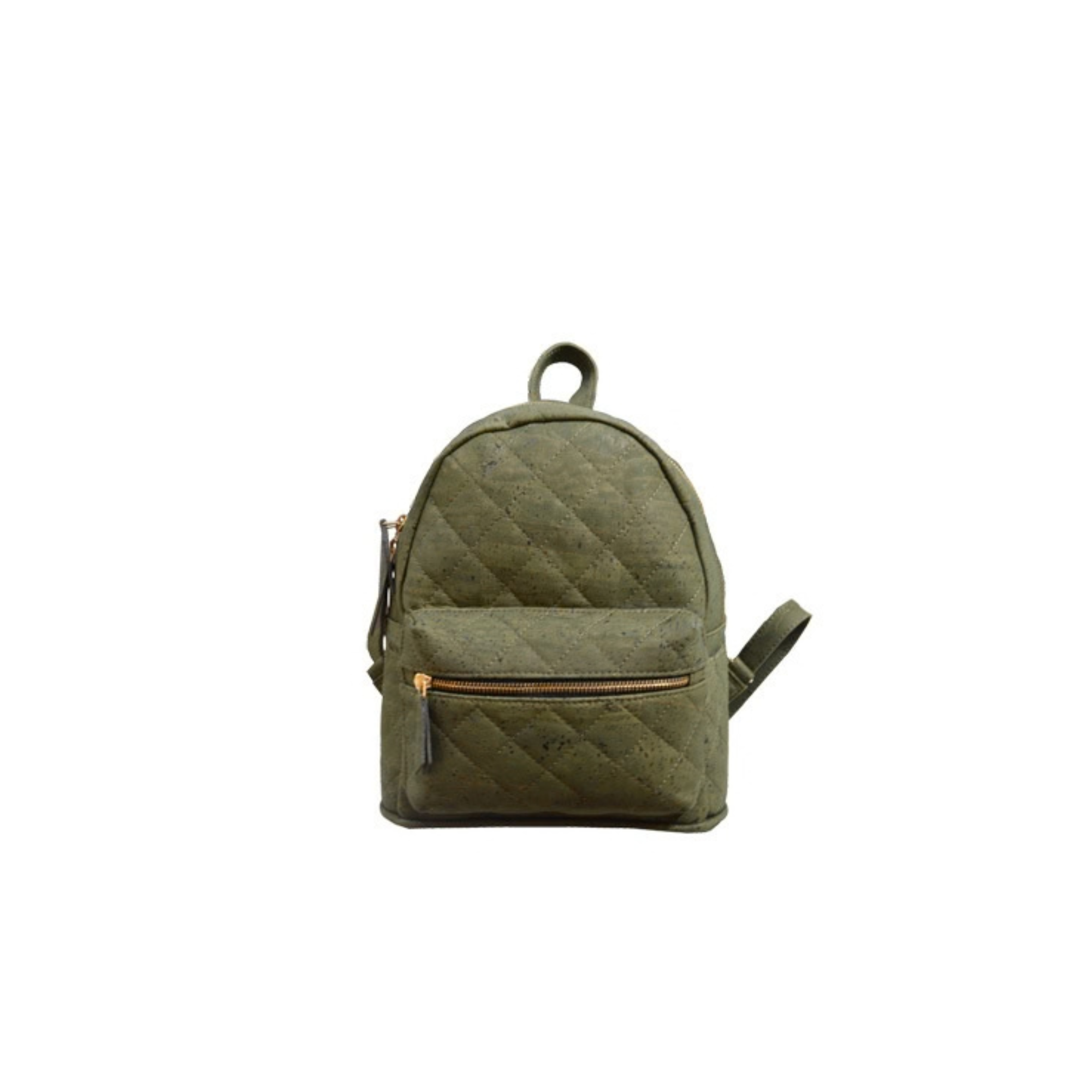 Mochila Compacta em Cortiça Verde e Azul-marinho