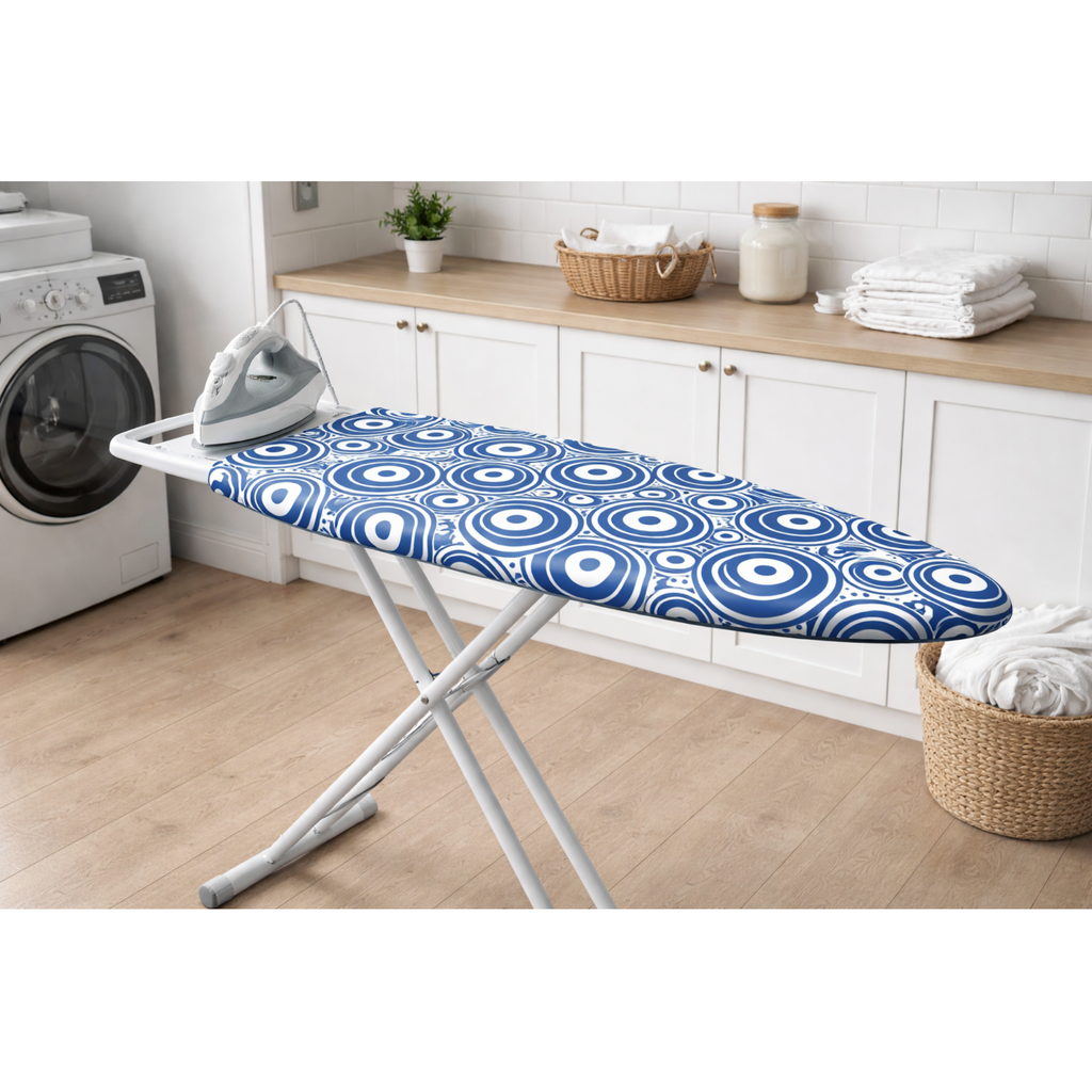Cobertura para Tábua de Engomar em Espuma e Moletão Orla4U 140x52cm Arabesco Azul