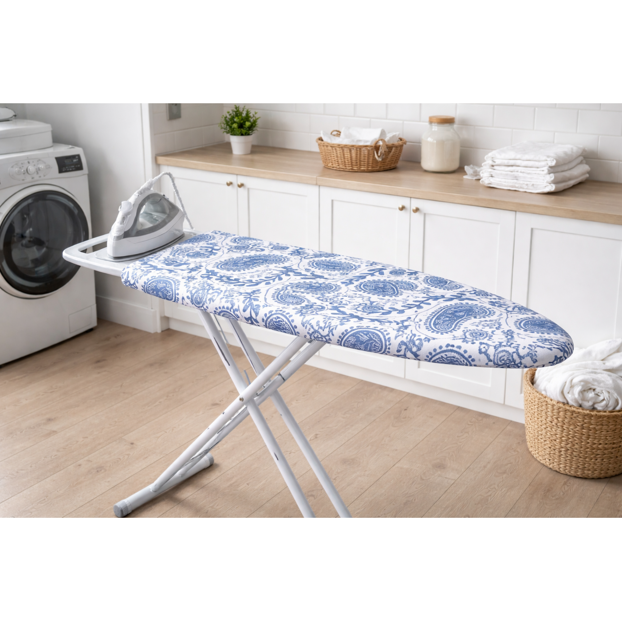 Cobertura para Tábua de Engomar em Espuma e Moletão Orla4U 140x52cm Flor Terracota