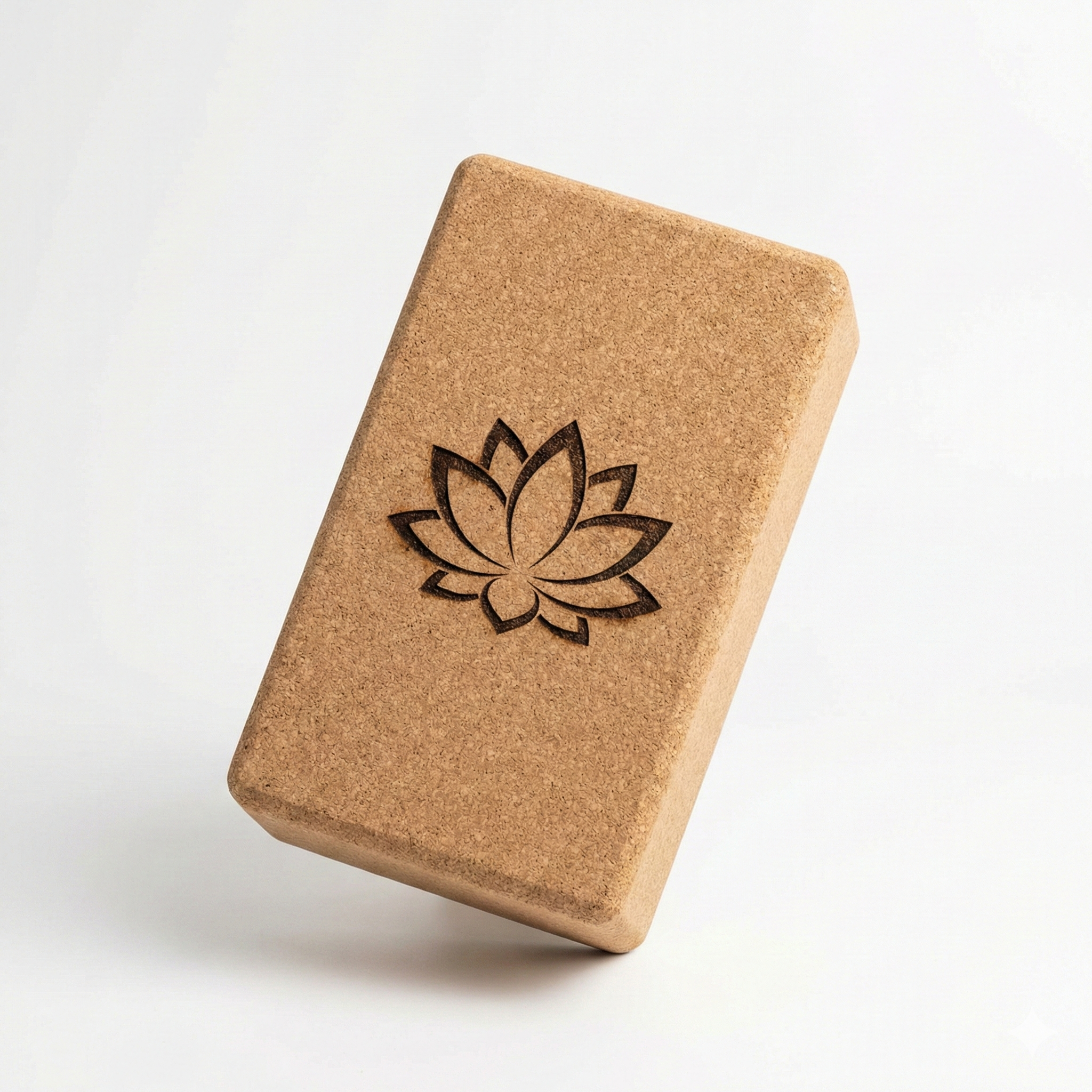 Bloco de yoga em cortiça natural personalizado com gravação a laser