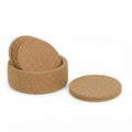 Conjunto de Bases para Copos Redondas em Cortiça com Suporte | Natural - produto em cortiça portuguesa