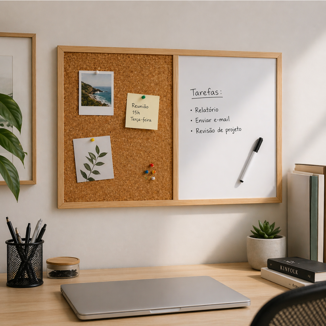 Quadro Branco e Cortiça 2 em 1 Orla4U detalhe do produto
