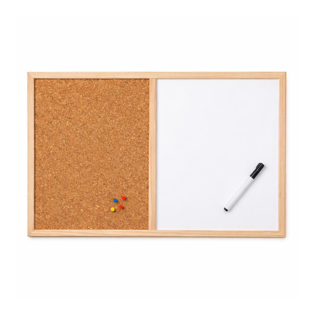 Quadro Branco e Cortiça 2 em 1 Orla4U 40x60cm