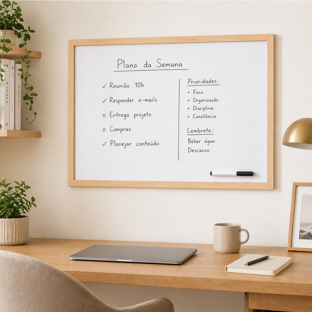 Quadro Branco Magnético Orla4U para Organização Diária 40x60cm